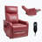 Faux Leather Heat Massage Manual Recliner Chair With Rocker And Swivel For Living Room-513071448