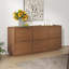 Buffet l 63 po avec portes et tablettes Abbate, armoire buffet à 3 portes pour le salon, la cuisine, le vestibule-407769372