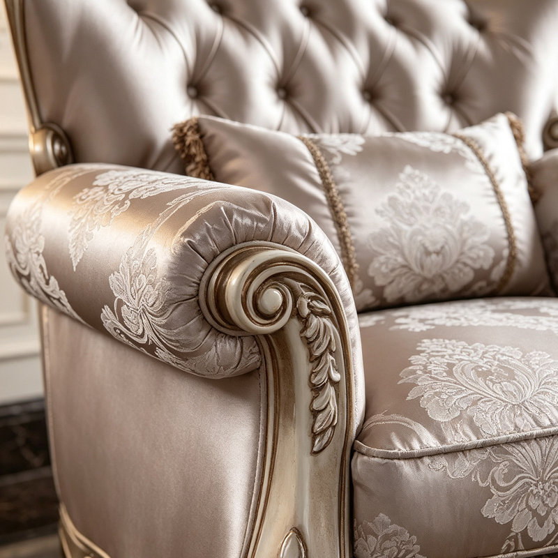 Fauteuil canapé antique sculpté et rembourré