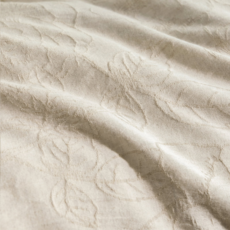 Ensemble de housse de couette en jacquard de coton et lin texturé, Queen Duvet Cover + 2 Twin Shams