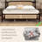Pine Wooden Platform Bed With Rattan Headboard & Footboard-772424332-772424334