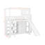 Lit mezzanine simple avec garde-robe, tablettes de rangement, glissoire et DEL