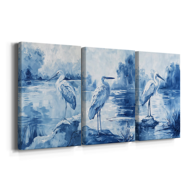 ANIMALS Series CVII - Toile tendue avec châssis sur mesure - 3 pièces, H 27 po x l 54 po
