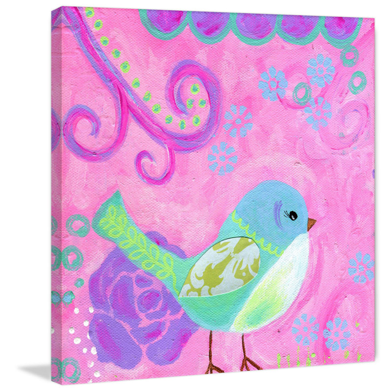 Colorful Blue and Green Bird Canvas Art Print, 50" x 50"