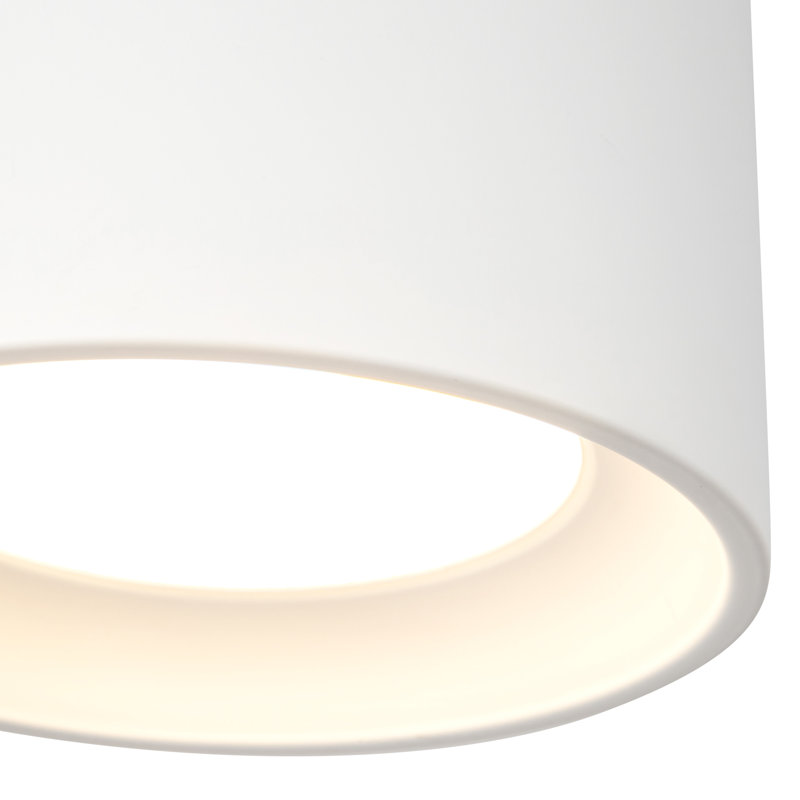 Uma 6-in Black dimmable LED Semi-Flush Mount, White