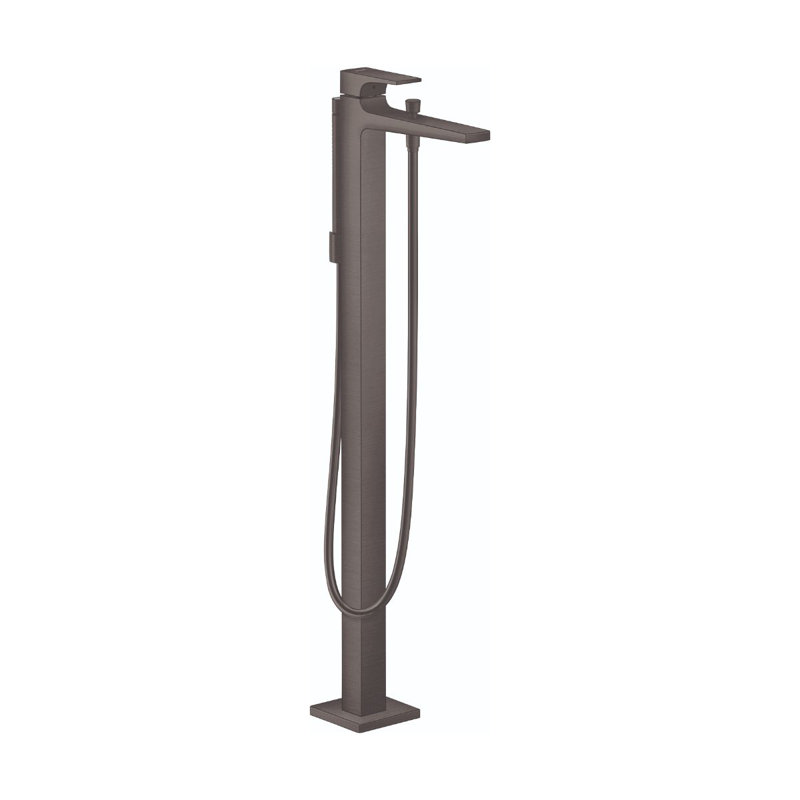 Metropol Freestanding Tub Filler Trim with Lever Handle and 1.75 GPM Handshower Trim Set Only, Brushed Black Chrome