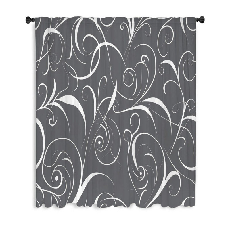 Rideaux à motif floral, voilages et voilages - 1 panneau, L 53 po x L 99 po