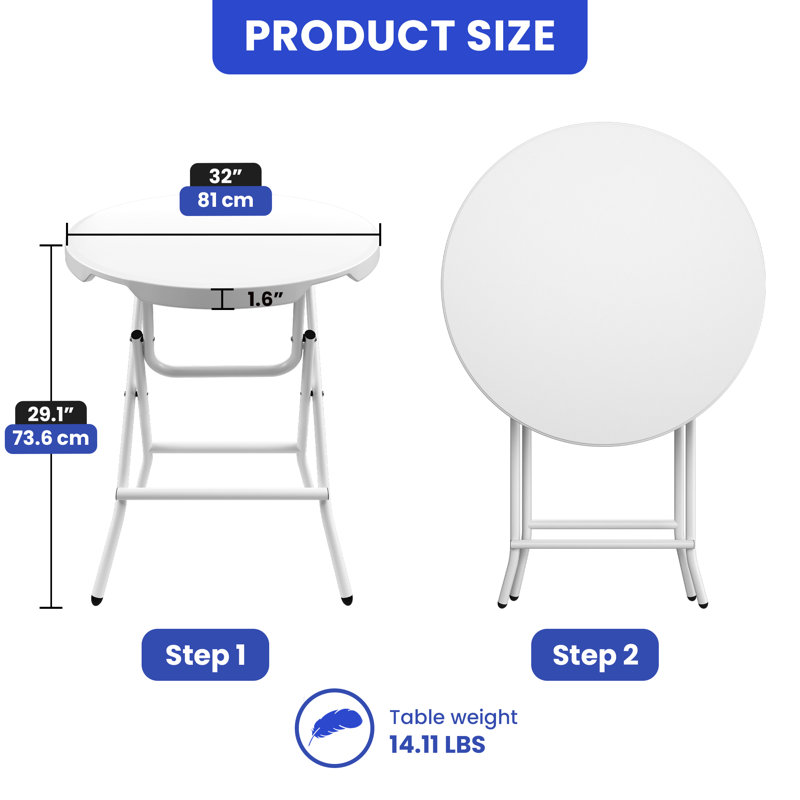 Jarmal Round Outdoor Folding Picnic Table