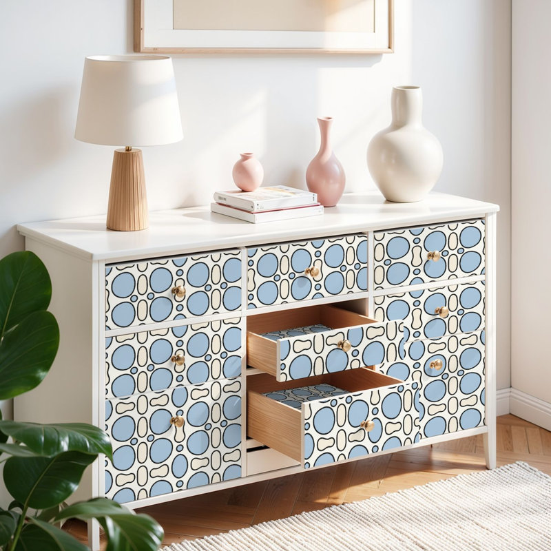 Papier peint auto-adhésif Mid Century Mid-Century, L 117,6 po x l 17,5 po