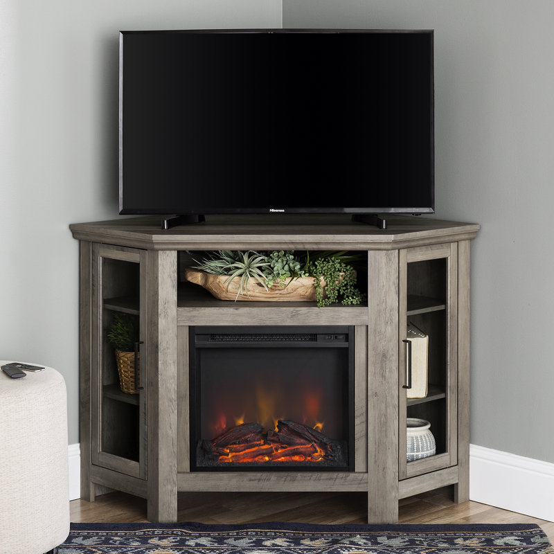 Orchard Park TV Stand Fireplace for TVs up to 55" Fireplace, Grey Wash