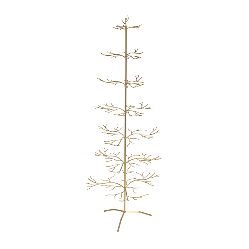 Arbre sur pied naturel en métal - 66 po - Or, Doré