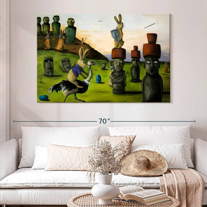 Battle Over Easter Island, 34" H x 51" W