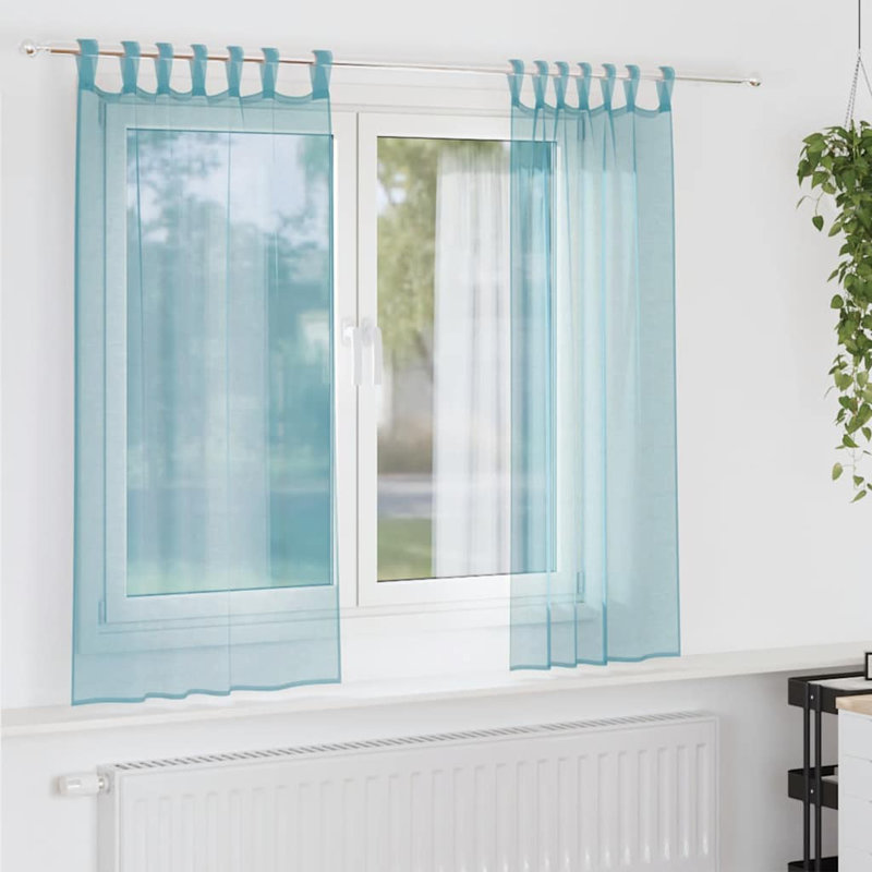 Blackout Curtains With Hanging Loops 2 Pcs Velvet, 140cm Width x 140cm Drop, Turquoise