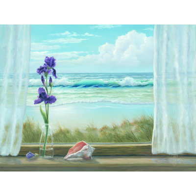 «Irises on Windowsill» par Georgia Janisse - reproduction d'art sur toile tendue