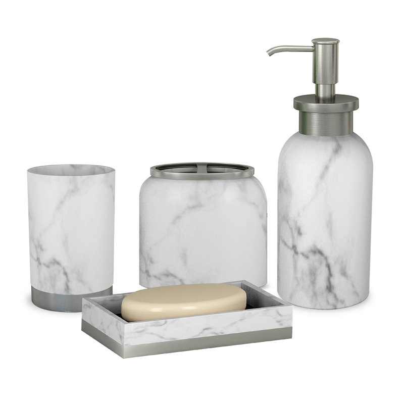 Misty Bathroom Accessory Set, Gray