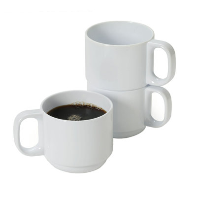Petite tasse à café en plastique empilable GET, blanc (ensemble de 12)