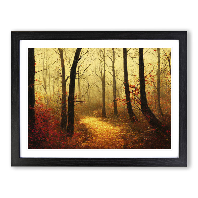 Magnificent Autumn Forest - Framed Print, Black, 46cm H x 64cm W x 2cm D