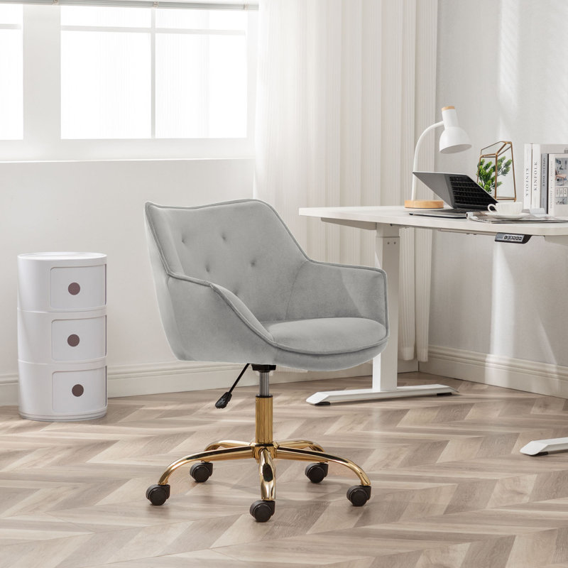 Velvet Office Chair, Grey