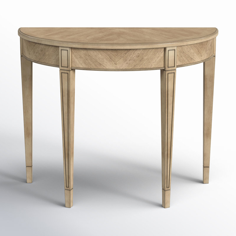 Hampton 36" Demilune Console Table, Antique Beige
