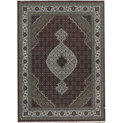 Hand-Knotted High-Quality Red and Cream Area Rug
