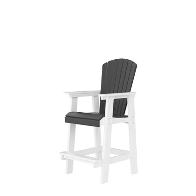 Outdoor Bar Chairs  2  - Tall Stools With High Back In White + Gray For Garden And Patio Area Living Use 3 2 Chair Stool Balcony Yard
