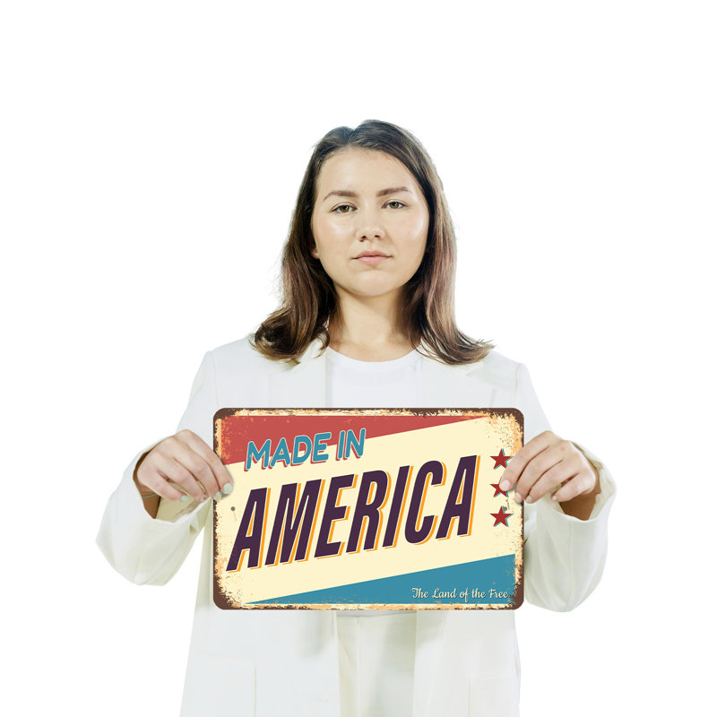 Enseigne en plastique 10 po x 14 po Made in America, H 10 po x l 14 po x P 0,1 po