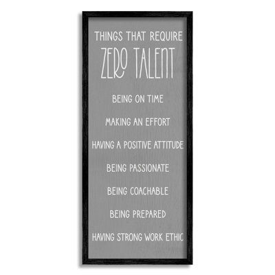 «Things That Require Zero Talent», art de la giclée encadrée par Lil 'Rue