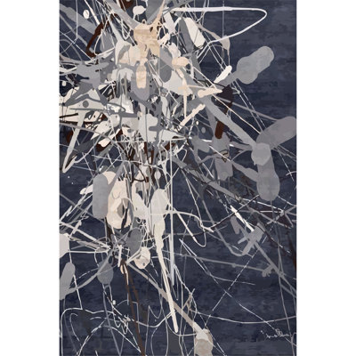 Tapis abstrait en jute tissé à la machine en gris / beige / gris anthracite