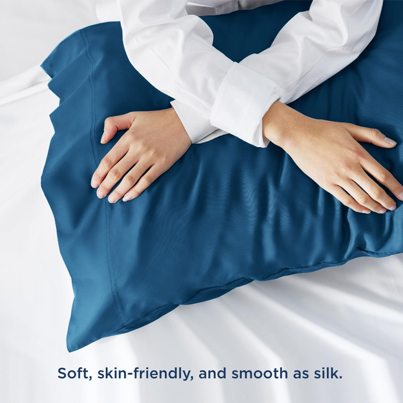 Rayon from Bamboo Cooling Pillowcase, Teal, Standard Pillowcase