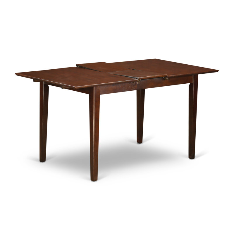 3 Piece Dining Room Furniture Set Contains a Rectangle Wooden Table with Butterfly Leaf and 2 Kitchen Dining Chairs, Mahogany