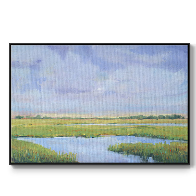 " Summer Marsh I ", Black, 25" H x 37" W x 2" D
