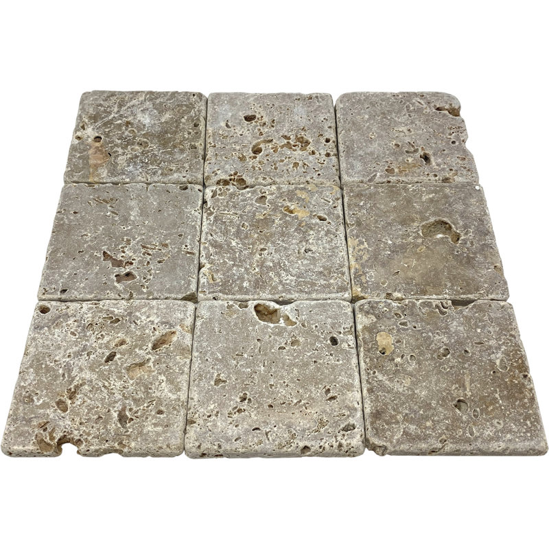 Carrelage mural en travertin 4 po x 4 po Expresso