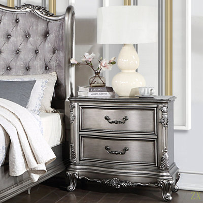 Table de chevet en bois avec 2 tiroirs pour la chambre à coucher, le salon et le placard