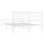 Metal Bed Frame with Headboard and Footboard White-1949012225