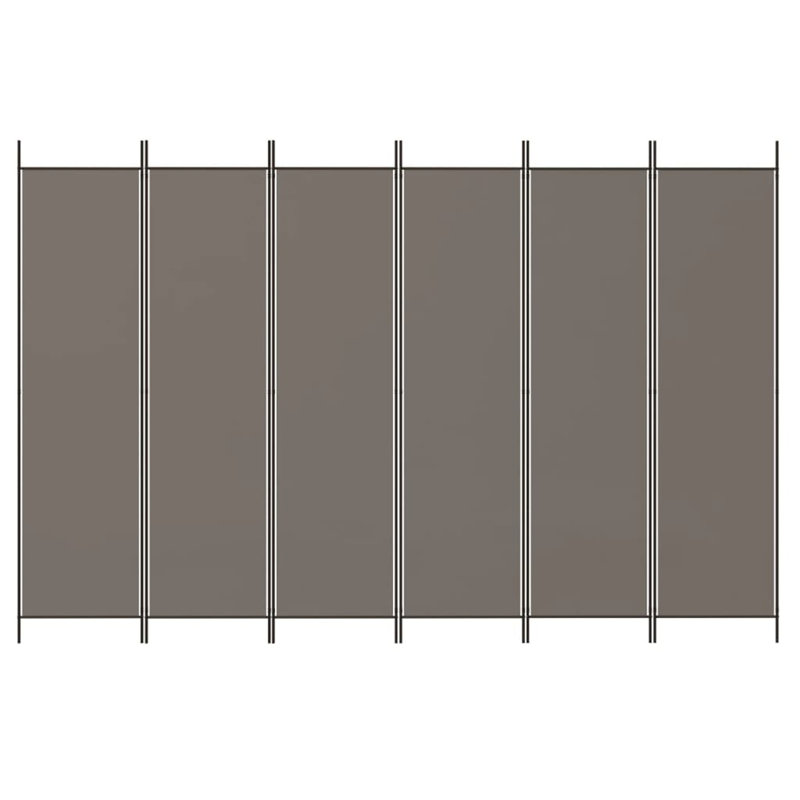 Cloison 6 panneaux vidaXL anthracite 118,1 po x 86,6 po, Anthracite, 6, H 86,6 po x l 118,1 po