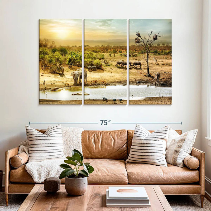 Sebbie South African Elephants, 28" H x 45" W