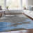 Machine Washable Indoor/Outdoor Xhevrie Denim Rug-1327220451
