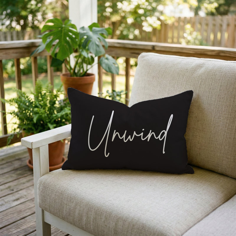 Unwind Pillow 16"X16" Black, Square 16", Black