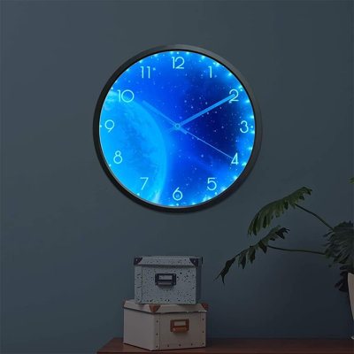 Horloge murale à DEL 12 pouces, horloge murale silencieuse pour enfants, pour chambre à coucher, chambre de bébé et salle de jeux