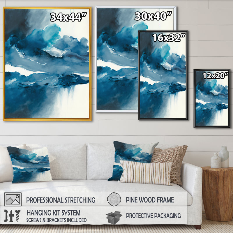 " Feeling Honolulu Blue III ", 30" W x 40" H, Gold Floater Framed Canvas