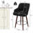 Modern Swivel Bar Stool With Backrest, Armrests And Wood Legs - Counter Height Chair For Kitchen Island-1705679927