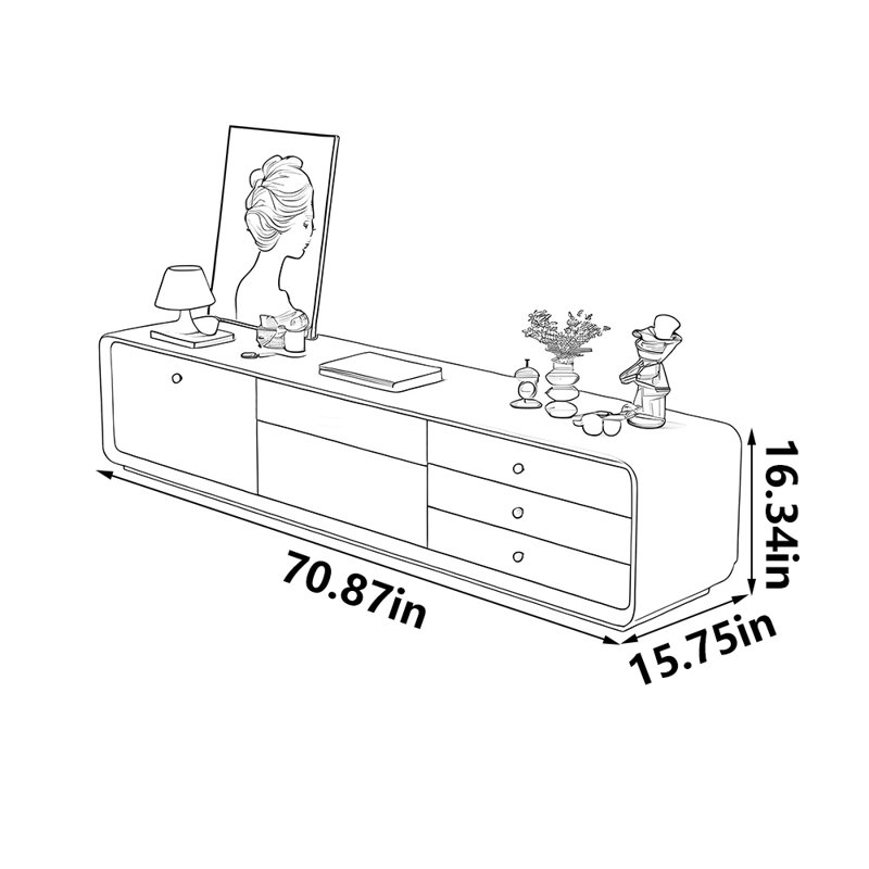 Meuble télé blanc simple et beau, 70.87"