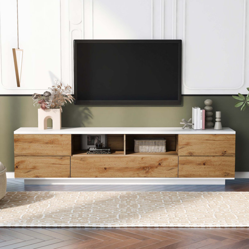 Meuble télé moderne pour téléviseur de 80 po ou moins