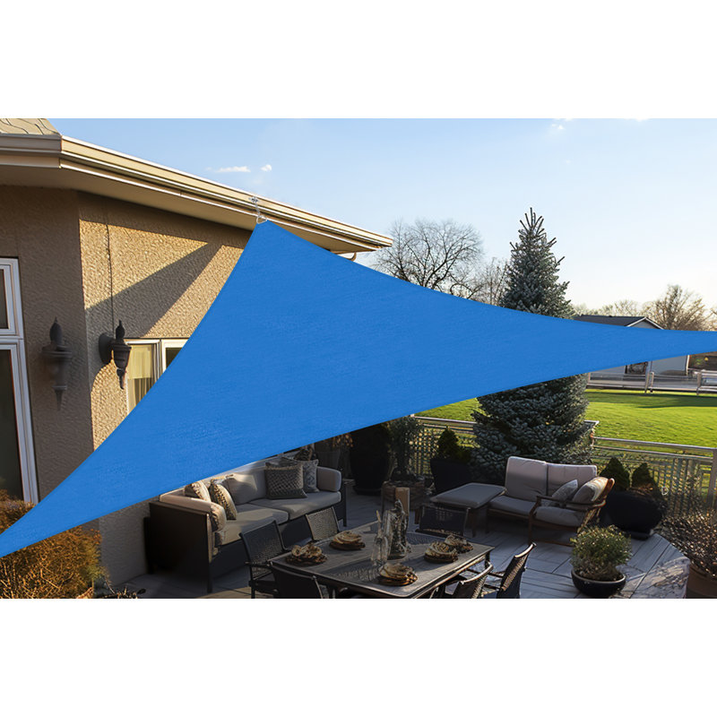 11'8" x 15'7" Triangle Shade Sail, Sky Blue