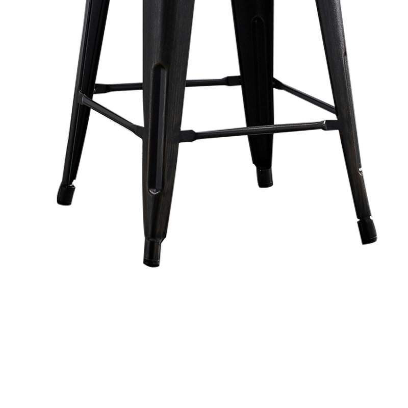 Kendraya Rustic Country Metal Bar & Counter Stool, Sand Matte Black, Sand Matte Black, Counter Stool (24" Seat Height)