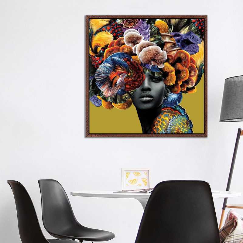 Good Hair by Lolita Lorenzo - Print on Canvas, 93.98cm H x 93.98cm W x 3.81cm D, Classic Brown Wood Floater Framed