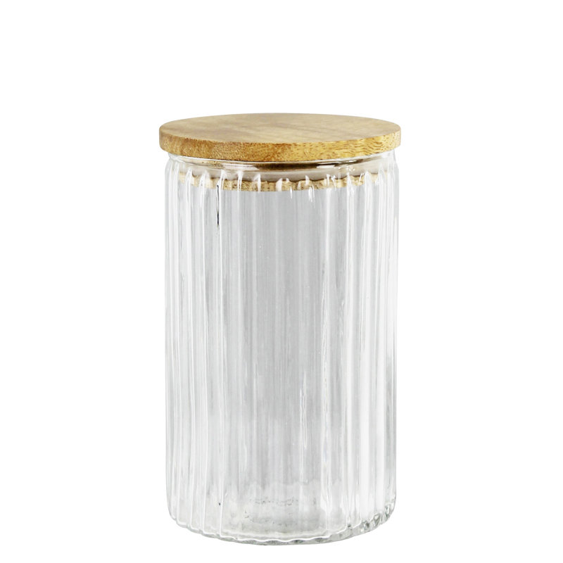 Ribbed Canister, Glass - Sm