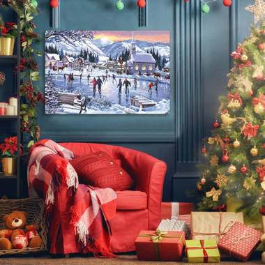 The Holiday Aisle® Framed Lighted LED Fiber Optic Canvas 18x24 Special  Delivery