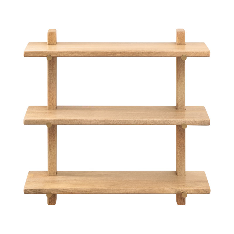 Francis Solid Wood Wall Mounted Shelves, Natural