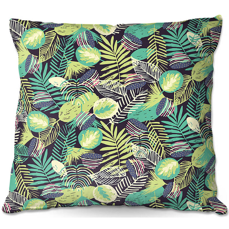  Housse et insert de coussin carré Jungle, 16 po x 1 po